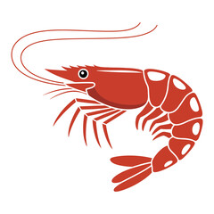 Fototapeta premium Shrimp Vector Illustration Set with Fresh Seafood Shellfish Elements Isolated on White Background for Food, Restaurant, Menu, Packaging and Culinary Design