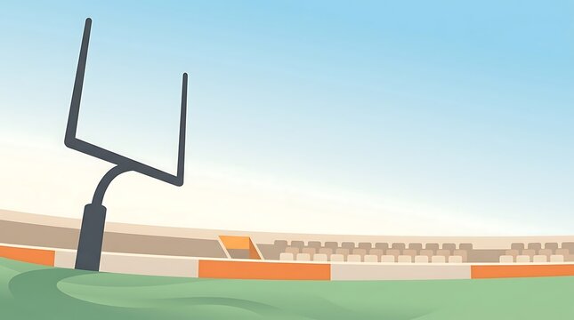 Football goal post in stadium