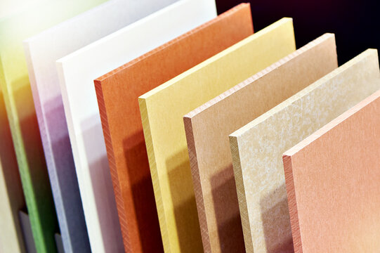 Colorful laminate panels samples for furniture