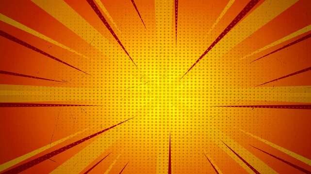 Animated Orange Red Sunburst Radial Energy Rays Motion Background Loop