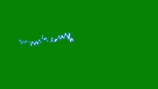 with bright blue & white flashes effect, Hand drawn 2D cartoon explosion FX,Animated lightning with bright blue & white flashes effect, cinematic power strike effect on green background,4k