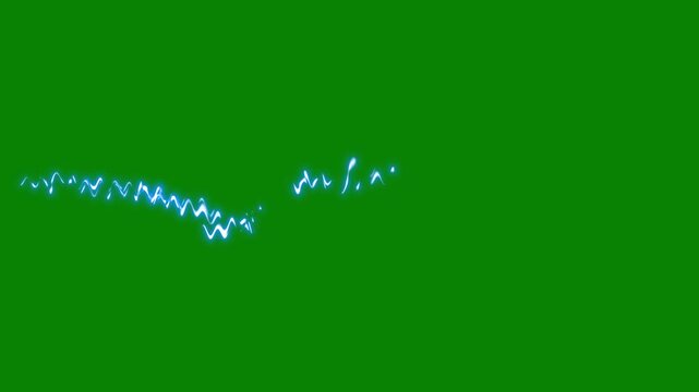 Lightning Energy Effects blue lightning bolts with dynamic thunder.Electric lightning spark loop effect animation with green background,seamless high voltage energy flash.4k video
