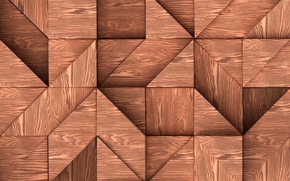 Geometric wooden panel texture with triangular pattern