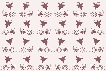 Obraz premium Botanical repeat pattern with ditsy star flowers, muted pink tones