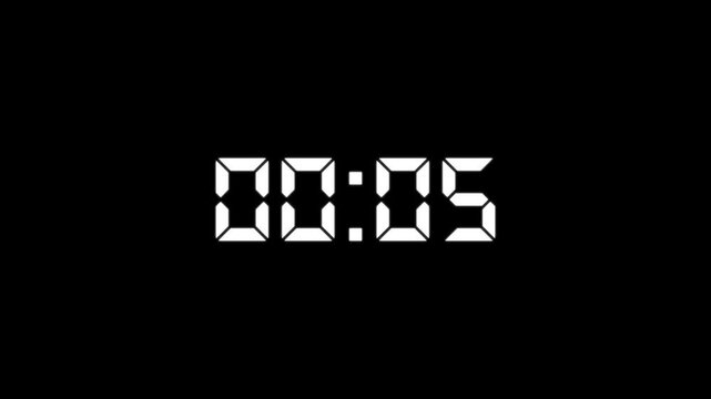 Countdown Digital Clock Animation 10 to 0 second Countdown digital clock timer icon.Animation of glowing 10 to 0 second countdown timer. minute stopwatch , analog clock icon animation. 4k video