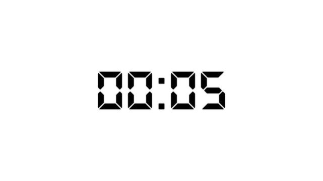 Countdown Digital Clock Animation 10 to 0 second Countdown digital clock timer icon.Animation of glowing 10 to 0 second countdown timer. minute stopwatch , analog clock icon animation. 4k video