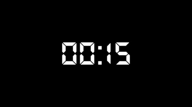 Countdown Digital Clock Animation 20 to 0 second Countdown digital clock timer icon.Animation of glowing 20 to 0 second countdown timer. minute stopwatch,analog clock icon animation. 4k video
