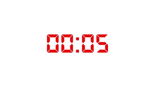 Countdown Digital Clock Animation 10 to 0 second Countdown digital clock timer icon.Animation of glowing 10 to 0 second countdown timer. minute stopwatch , analog clock icon animation. 4k video