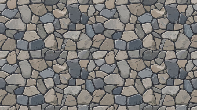 Seamless stone pebble texture pattern background. Vector illustration.