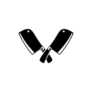 KNIFE CROSSED LOGO DESIGN ON WHITE BACKGROUND 