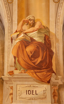 Busto Arsizio - The ceiling fresco of  Prophet Joel in church Chiesa di San Michaele by Ettore and Mario Chiodo Grandi 