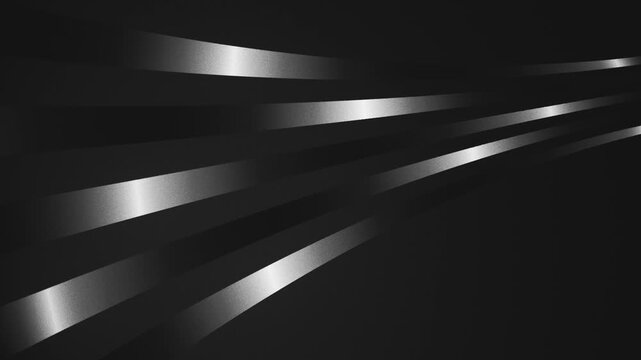 Minimalist background animation with shiny metallic gradient trails streaming across the frame. This sleek animation with smooth flowing curves and subtle gradient lighting is full HD with copy space.