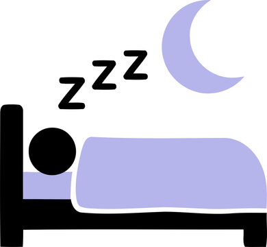 Sleeping person bed moon icon