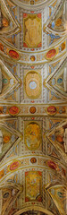 Naklejka premium LUCCA, ITALY - JUNE 23, 2026: The fresco of ceiling in Cappella del Soccorso in the church Basilica di San Frediano by unknown baroque artist. 