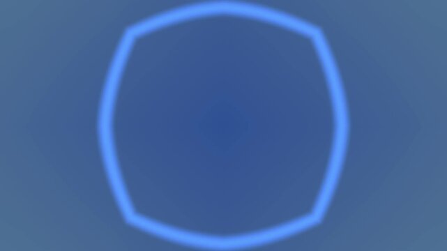 Blue Glowing Geometric Star Pulsing and Morphing on Midnight Sapphire Background