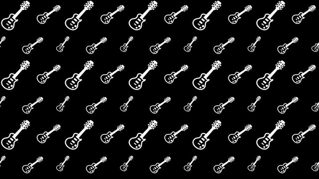 Seamless Diagonal Guitar Pattern Design for Musical Background Themes 4k Motion Loop