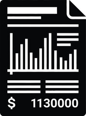 Obraz premium Financial report document with bar chart graph and dollar amount