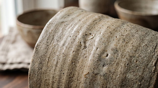 Handcrafted Rustic Ceramic Pot With Natural Texture and Organic Imperfections
