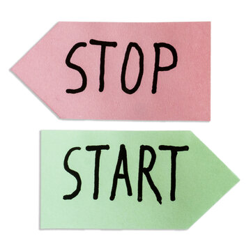 Stop and Start Opposite Direction Paper Arrows Transparent PNG