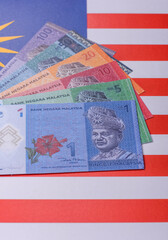Malaysian ringgit banknotes as a tool for trade and financial transactions. The Malaysian ringgit © chernikovatv
