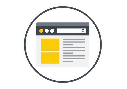 Modern browser window with yellow sidebar icon