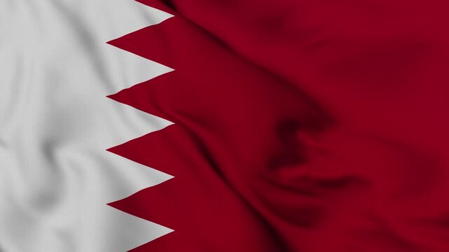 4K animation of the Bahraini national flag waving in the wind