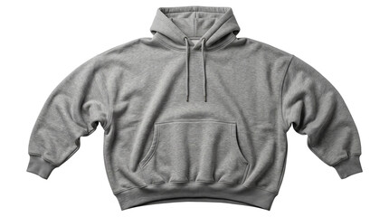 Grey Oversized Hoodie Sweatshirt Mockup Front View Isolated on Black Background - Blank Fleece Streetwear Apparel PNG Cutout © PNG CREATOR