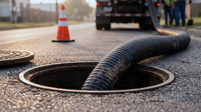 Underground Sewer Pipe Inspection and Repair Through Open Manhole