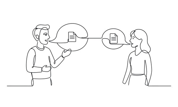 International Day for Universal Access to Information one line art design 2026 new editable Two people sharing document conversation illustration isolated on transparent background, isolated on white 