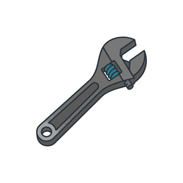 Adjustable Wrench Vector Illustration