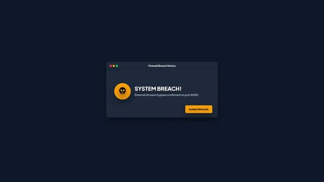 Critical Security Alert Access Compromised Pop Up Window Motion Graphic Animation Dark Theme UI For Ransomware Attack Concept