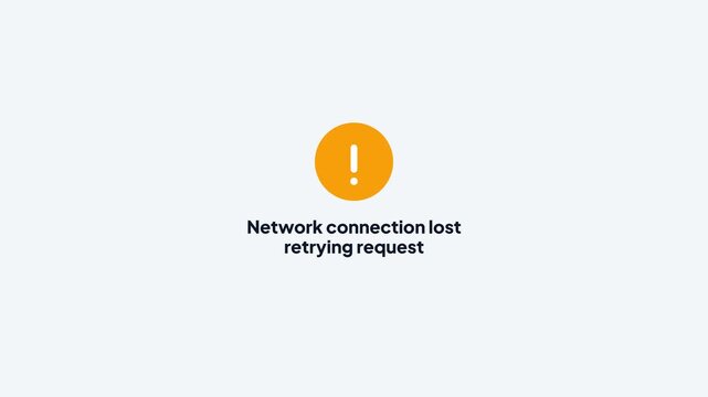 Network Connection Lost Retrying Request Warning Alert Motion Graphic Animation