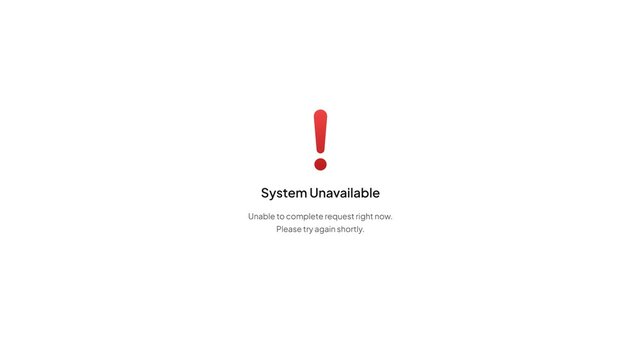 System Unavailable Message Notification Light UI Motion Graphics Video