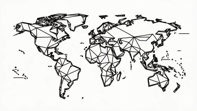 Abstract ink swirl motion across world map animation
