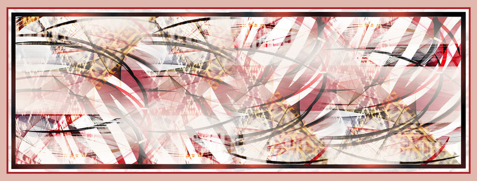 Traditional Vintage Floral Scarf Pattern Design for Hijab and Bandana Print
