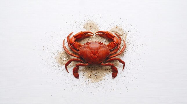 Red Crab Isolated on White Background