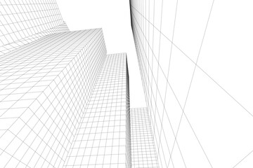 Fototapeta premium Abstract architectural building 3d rendering