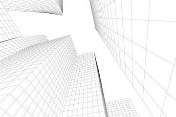 Fototapeta premium Abstract architectural building 3d rendering