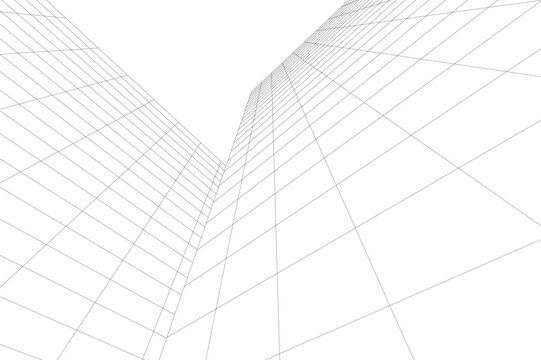 Abstract architectural building 3d rendering