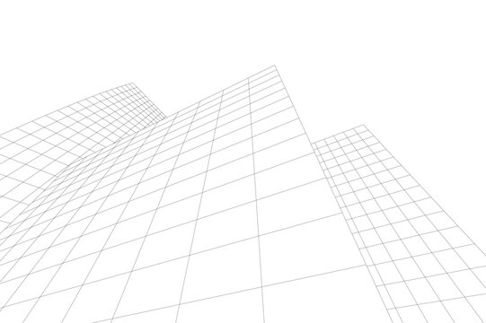 Abstract architectural building 3d rendering