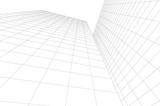 Abstract architectural building 3d rendering