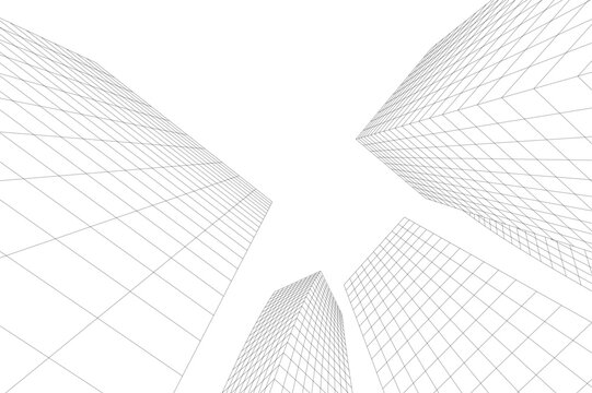 Abstract architectural building 3d rendering