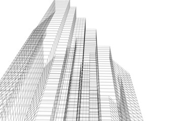 Fototapeta premium Abstract architectural building 3d rendering