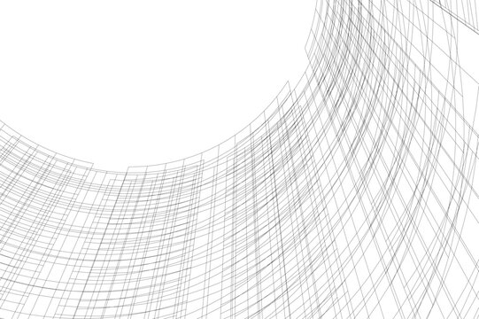 Abstract architectural building 3d rendering