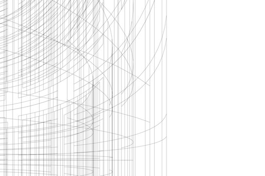 Abstract architectural building 3d rendering