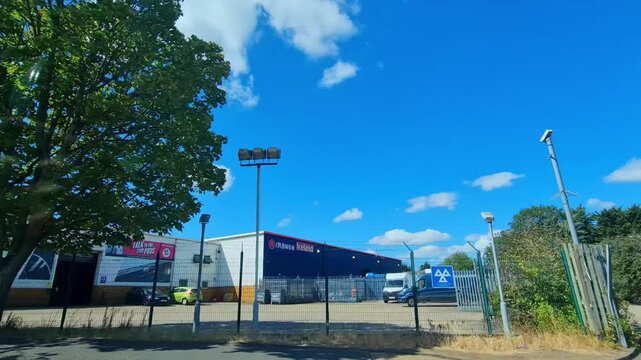 Time Lapse Footage. August 7th, 2026. Urban City Streets View of Luton Town of England United Kingdom During Mostly Sunny Day