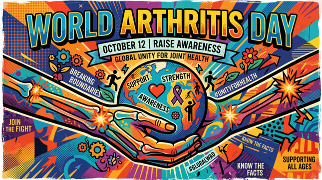 World Arthritis Day illustration promoting awareness and joint health  