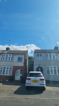 Time Lapse Footage. August 7th, 2026. Urban City Streets View of Luton Town of England United Kingdom During Mostly Sunny Day