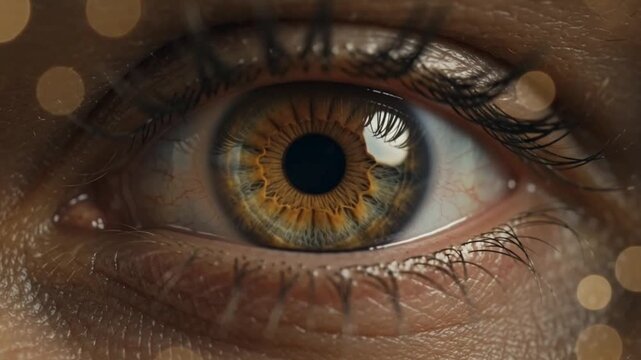 Extreme macro close up of human eye iris and dilating pupil