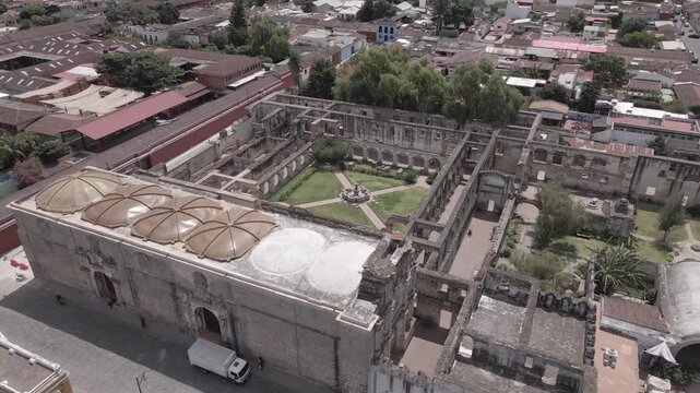 aerial view of the church of santa clara antigua guatemala